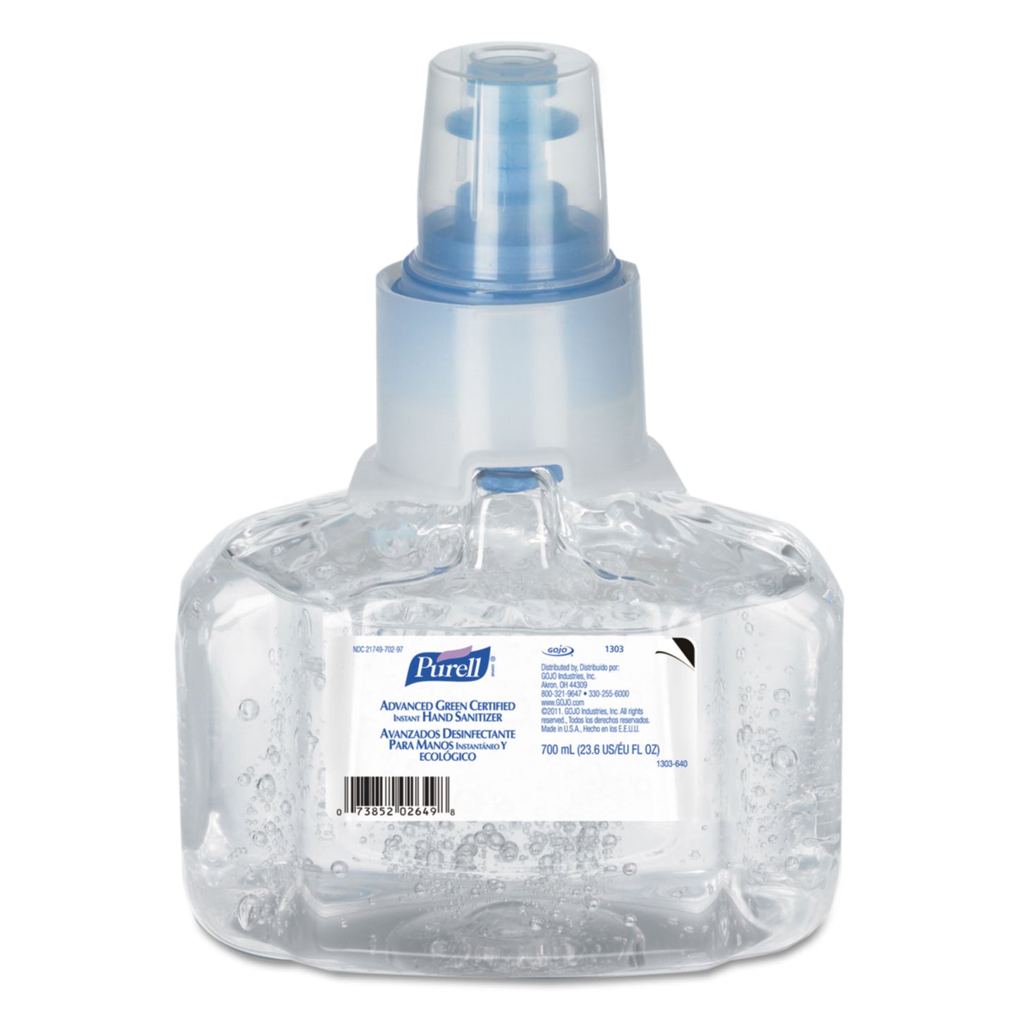 PURELL Advanced Hand Sanitizer Green Certified Gel Refill, For LTX-7 Dispensers, 700 mL, Fragrance-Free (130303EA)