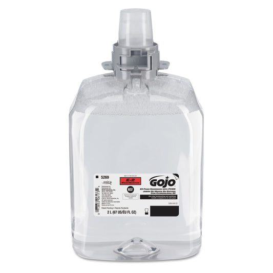 GOJO E2 Foam Handwash Refill with PCMX for FMX-20 Dispensers, Fragrance-Free, 2,000 mL, 2/Carton (526902)