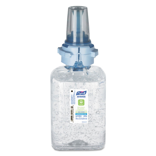 PURELL Advanced Hand Sanitizer Green Certified Gel Refill,  For ADX-7 Dispensers, 700 mL, Fragrance-Free (870304EA)