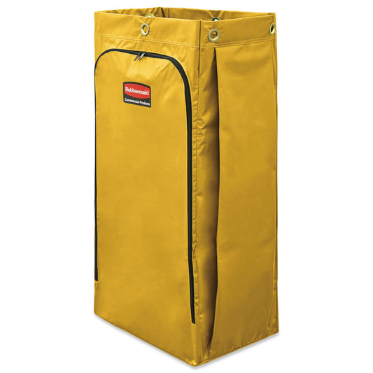 Vinyl Cleaning Cart Bag for Rubbermaid Commercial 9T76, 9T77 and 9T78, 34 gal, 17.5" x 10.5" x 33", Yellow (1966881)