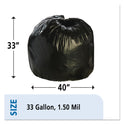 AbilityOne 8105013862323, SKILCRAFT Recycled Content Trash Can Liners, 33 gal, 1.5 mil, 33" x 40", Black/Brown, 100/Box