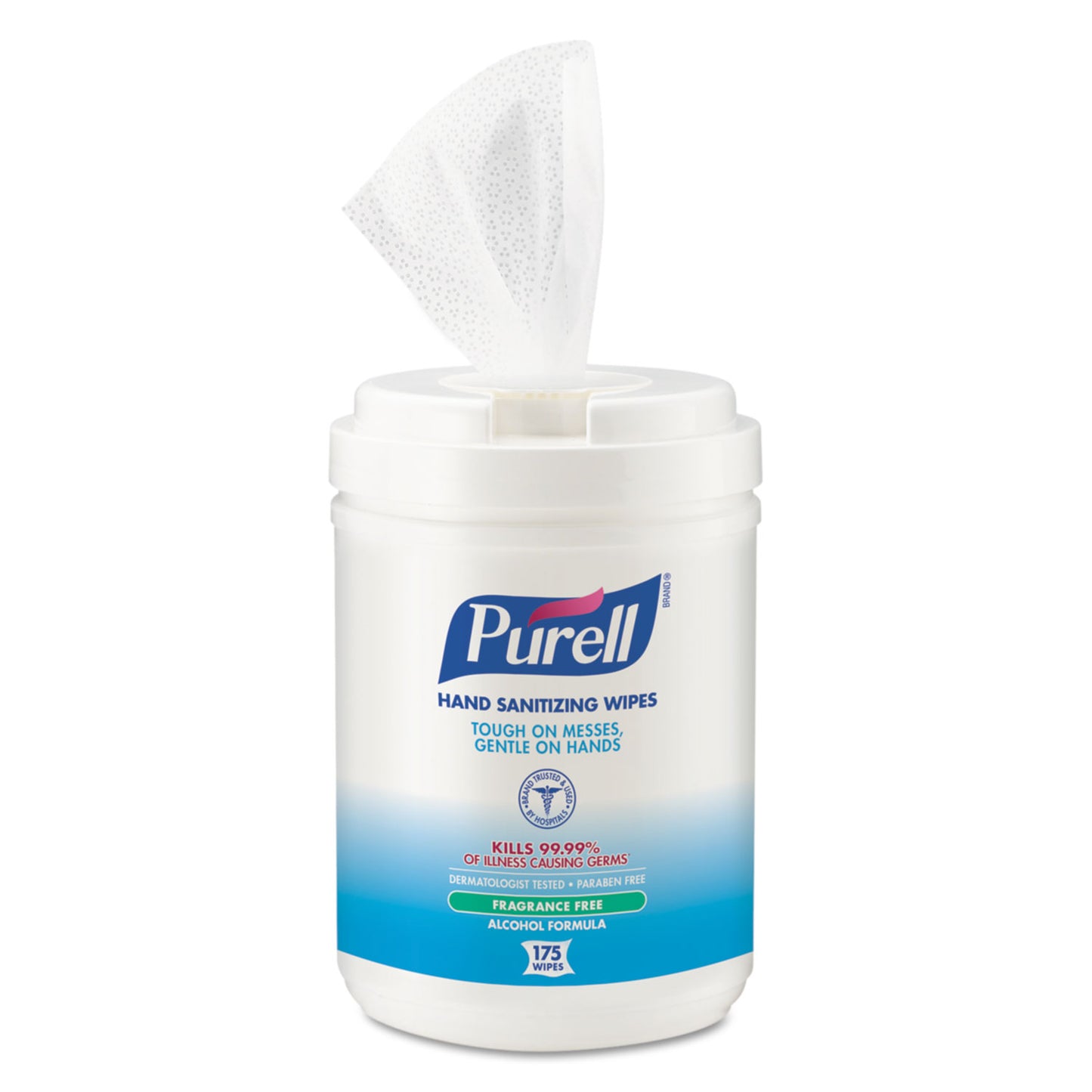 PURELL Hand Sanitizing Wipes Alcohol Formula, 6 x 7, Unscented, White, 175/Canister, 6 Canisters/Carton (903106)