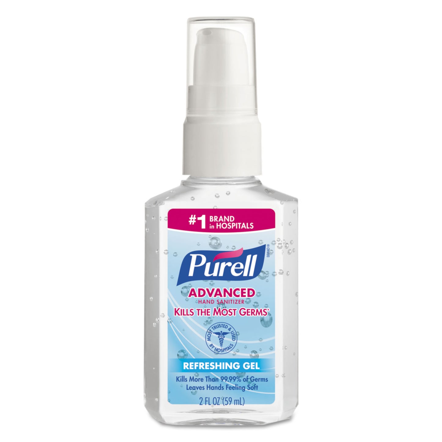 PURELL Advanced Hand Sanitizer Gel, 2 oz Pump Bottle, Refreshing Scent, 24/Carton (960624)