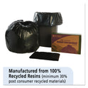 AbilityOne 8105013862323, SKILCRAFT Recycled Content Trash Can Liners, 33 gal, 1.5 mil, 33" x 40", Black/Brown, 100/Box