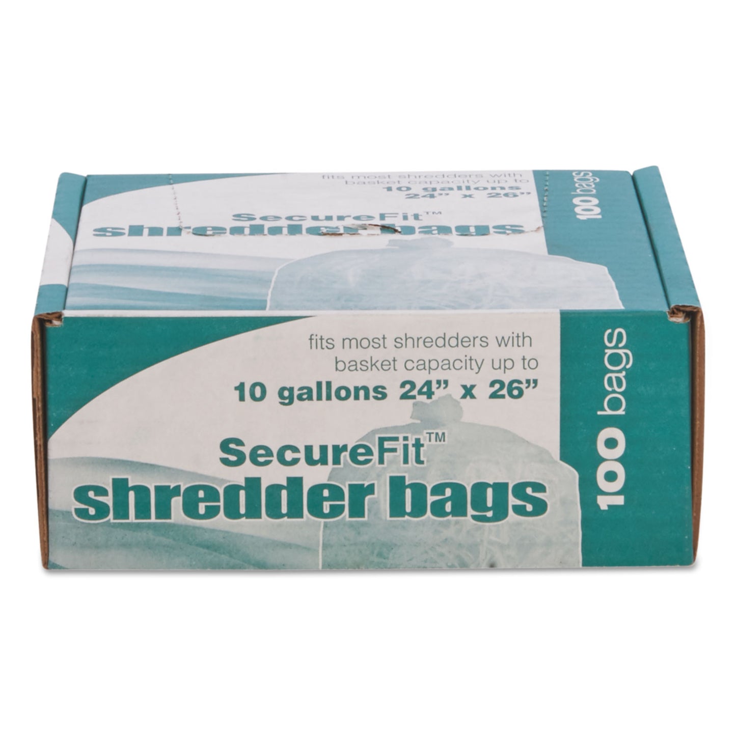 AbilityOne 8105015574975, SKILCRAFT Medium-Duty Shredder Bags, 10 gal Capacity, 100/BX