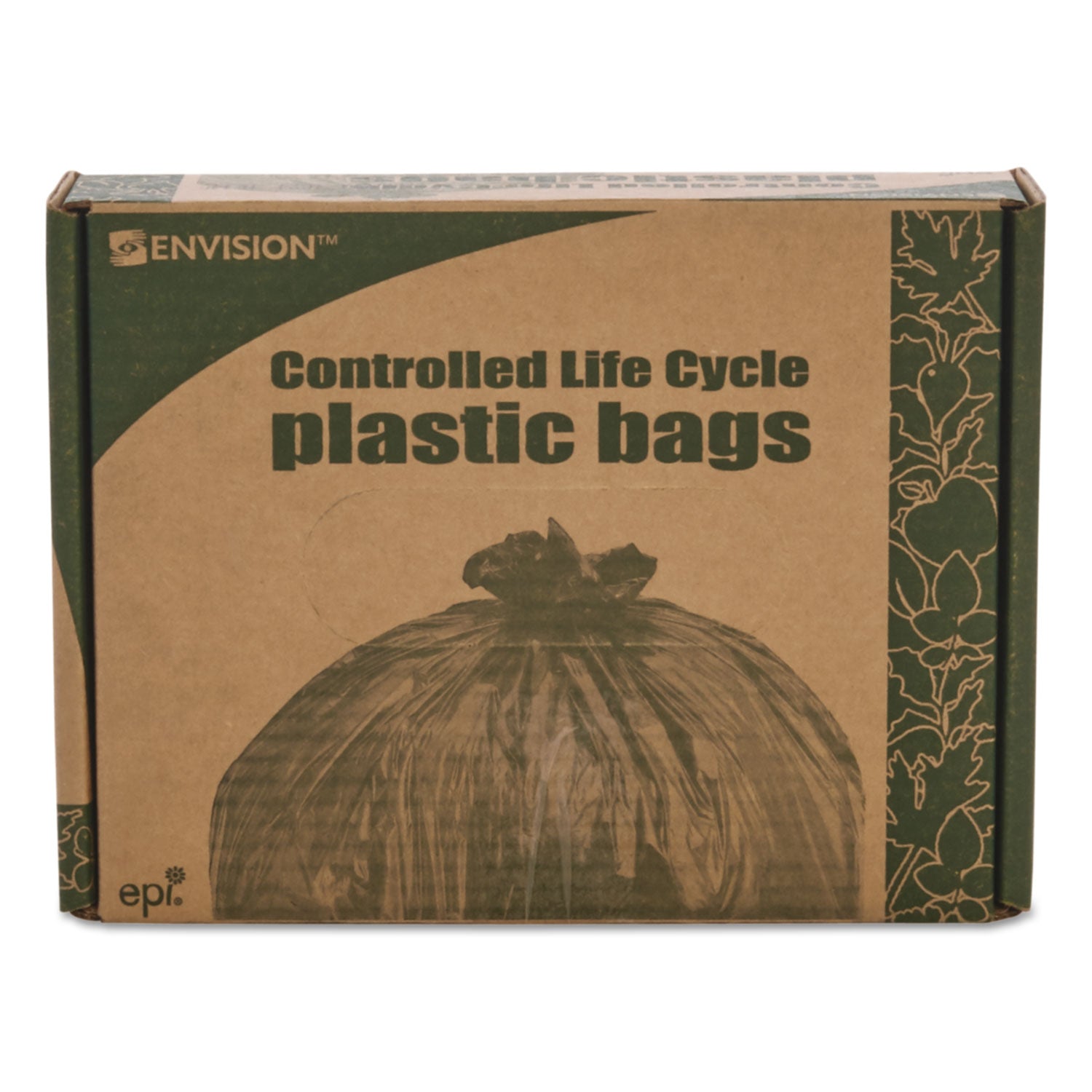 Stout by Envision Controlled Life-Cycle Plastic Trash Bags, 13 gal, 0.7 mil, 24" x 30", White, 120/Box (G2430W70)