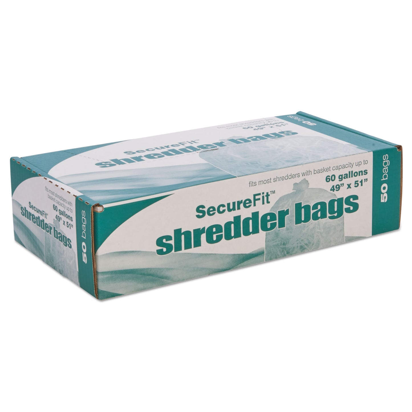 AbilityOne 8105015574982, SKILCRAFT Heavy-Duty Shredder Bags, 60 gal Capacity, 50/BX