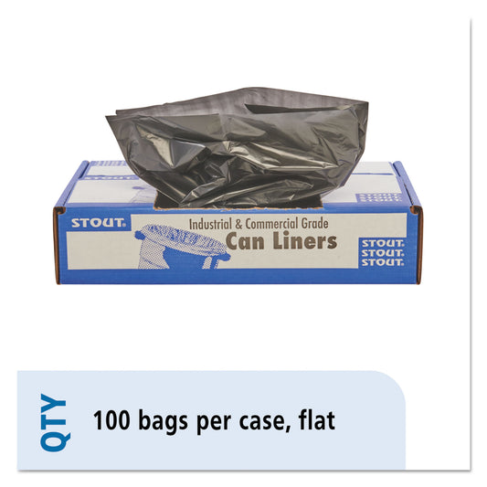 Stout by Envision Total Recycled Content Plastic Trash Bags, 30 gal, 1.3 mil, 30" x 39", Black/Brown, 100/Carton (T3039B13)