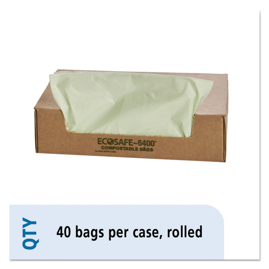 Stout by Envision EcoSafe-6400 Bags, 48 gal, 0.85 mil, 42" x 48", Green, 40/Box (E4248E85)