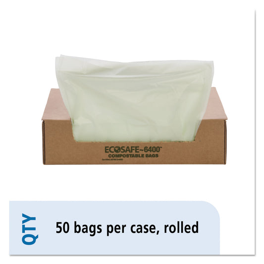 Stout by Envision EcoSafe-6400 Bags, 32 gal, 0.85 mil, 33" x 48", Green, 50/Box (E3348E85)