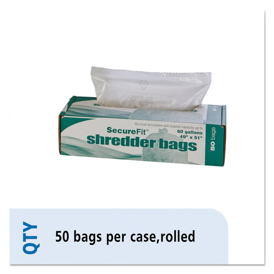 AbilityOne 8105015574982, SKILCRAFT Heavy-Duty Shredder Bags, 60 gal Capacity, 50/BX