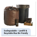 Stout by Envision Controlled Life-Cycle Plastic Trash Bags, 30 gal, 0.8 mil, 30" x 36", Brown, 60/Box (G3036B80)