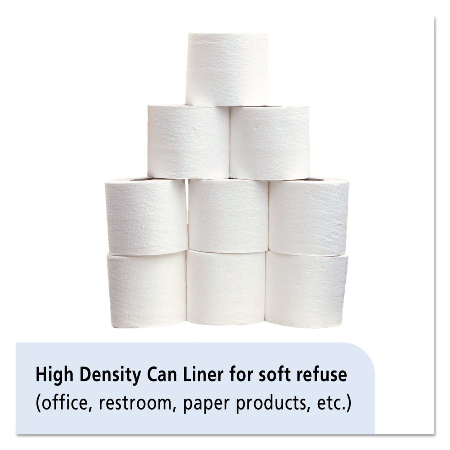 AbilityOne 8105015171370, SKILCRAFT High Density Coreless Roll Can Liners, 10 gal, 8 mic, 24" x 24", Natural, Perforated Roll, 1,000/BX