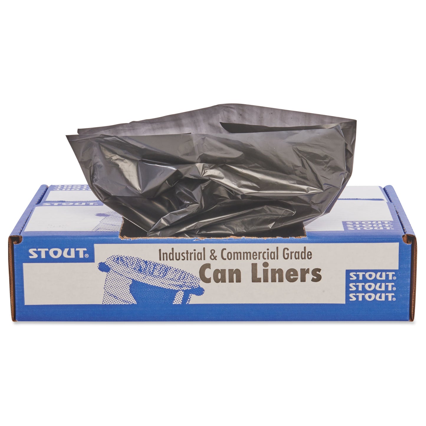 Stout by Envision Total Recycled Content Plastic Trash Bags, 10 gal, 1 mil, 24" x 24", Black/Brown, 250/Carton (T2424B10)