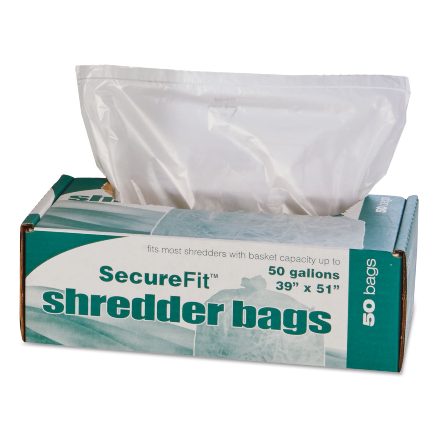 AbilityOne 8105015574976, SKILCRAFT Heavy-Duty Shredder Bags, 50 gal Capacity, 50/BX