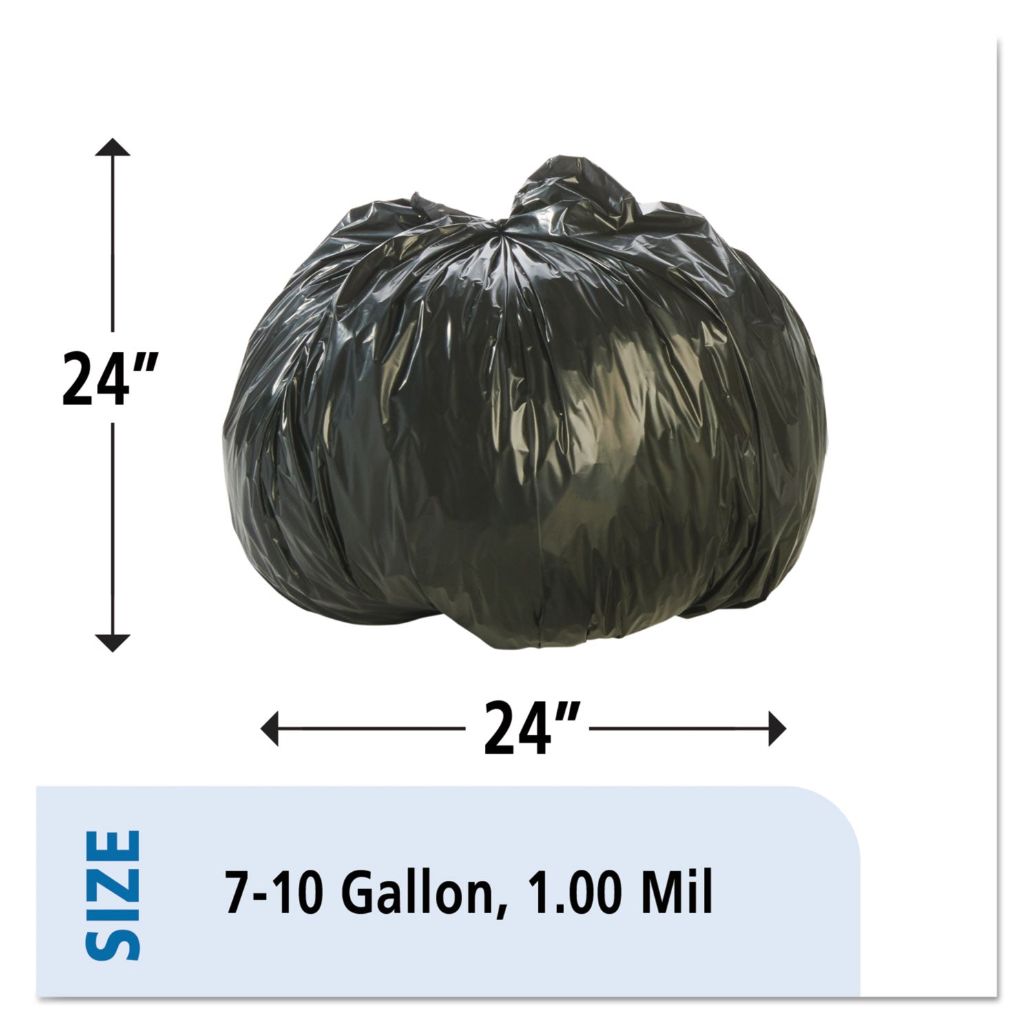 Stout by Envision Total Recycled Content Plastic Trash Bags, 10 gal, 1 mil, 24" x 24", Black/Brown, 250/Carton (T2424B10)