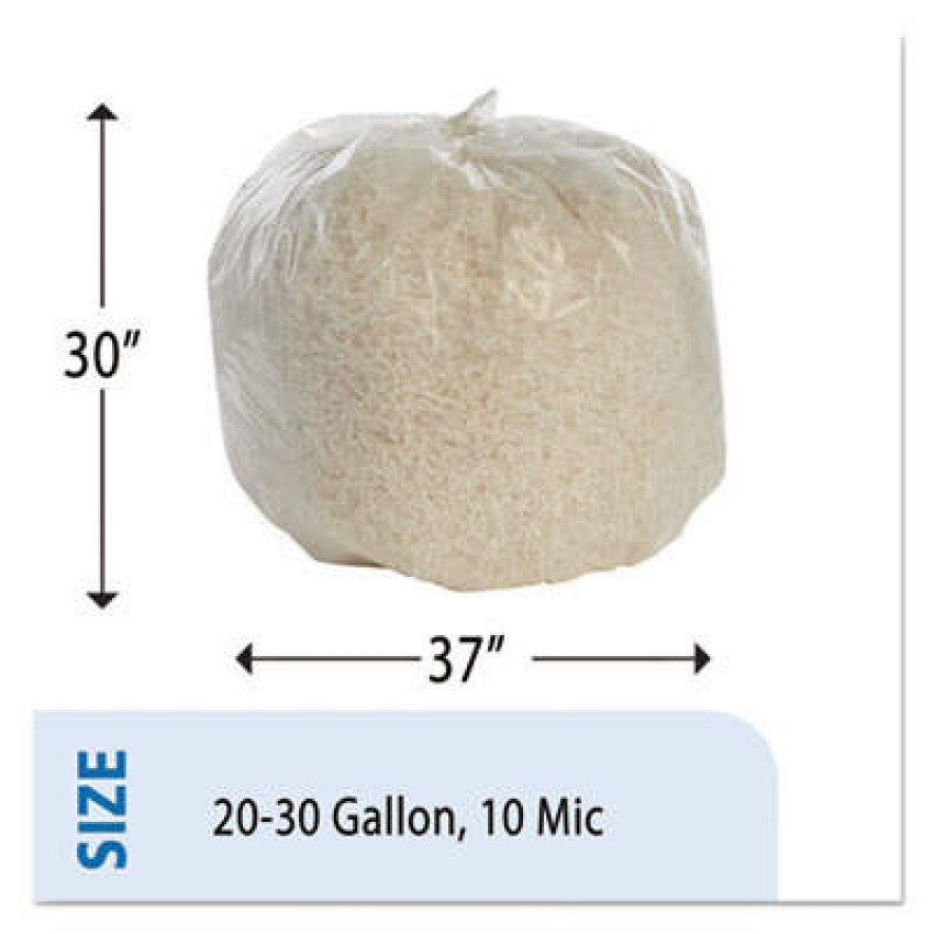 AbilityOne 8105015574972, SKILCRAFT High Density (HDPE) Coreless Roll Can LinersNatural, 30 gal, 10 microns, 30" x 37", Natural, 500/Box