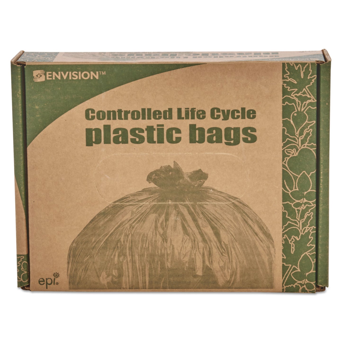 Stout by Envision Controlled Life-Cycle Plastic Trash Bags, 39 gal, 1.1 mil, 33" x 44", Brown, 40/Box (G3344B11)