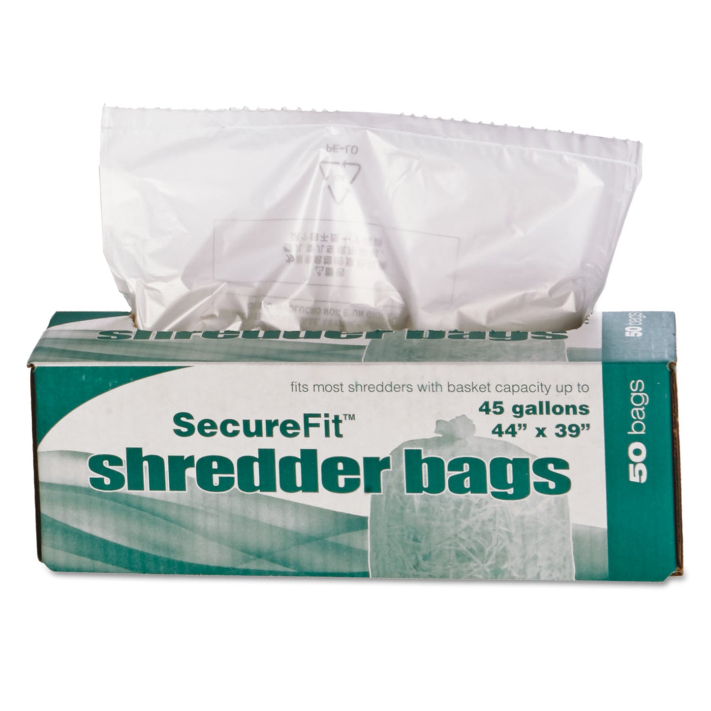 AbilityOne 8105015574974, SKILCRAFT Heavy-Duty Shredder Bags, 45 gal Capacity, 50/BX