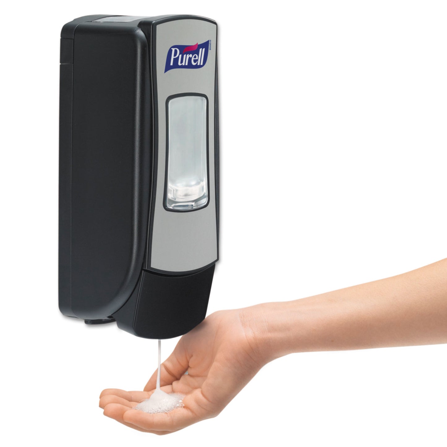 PURELL ADX-7 Dispenser, 700 mL, 3.75 x 3.5 x 9.75, Chrome/Black (872806)