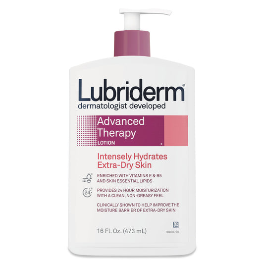 Lubriderm Advanced Therapy Moisturizing Hand/Body Lotion, 16 oz Pump Bottle, 12/Carton (48322)