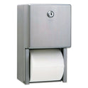 Bobrick Stainless Steel 2-Roll Tissue Dispenser, 6.06 x 5.94 x 11, Stainless Steel (2888)