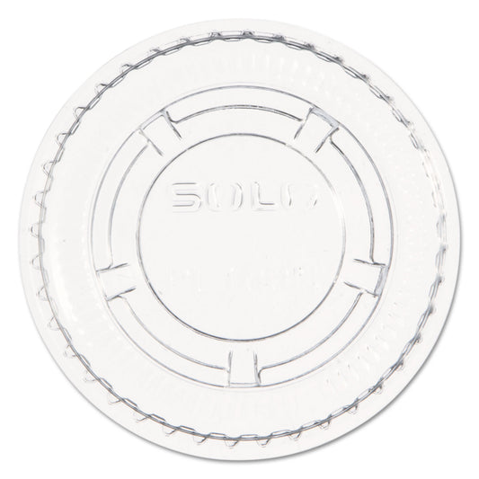 Dart Portion/Souffle Cup Lids, Fits 0.5 oz to 1 oz Cups, PET, Clear, 125 Pack, 20 Packs/Carton (PL100N)