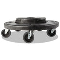 Rubbermaid Commercial Brute Quiet Dolly, 250 lb Capacity, 18.25" Diameter x 6.63"h, Black (264043BLA)