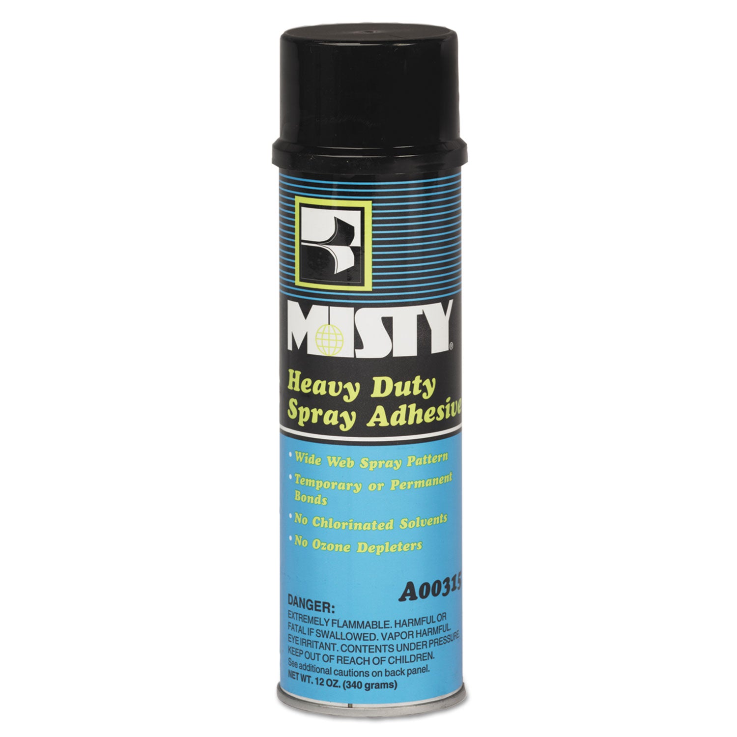 Misty Heavy-Duty Adhesive Spray, 12 oz, Dries Clear, 12/Carton (1002035)