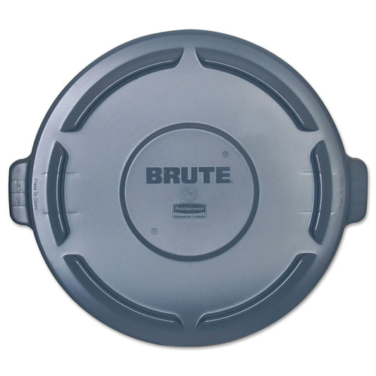 Rubbermaid Commercial BRUTE Self-Draining Flat Top Lids, 24.5" Diameter x 1.5h, Gray (264560GY)