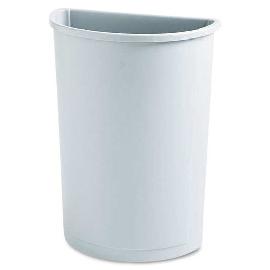 Rubbermaid Commercial Untouchable Half-Round Plastic Receptacle, 21 gal, Plastic, Gray (352000GY)