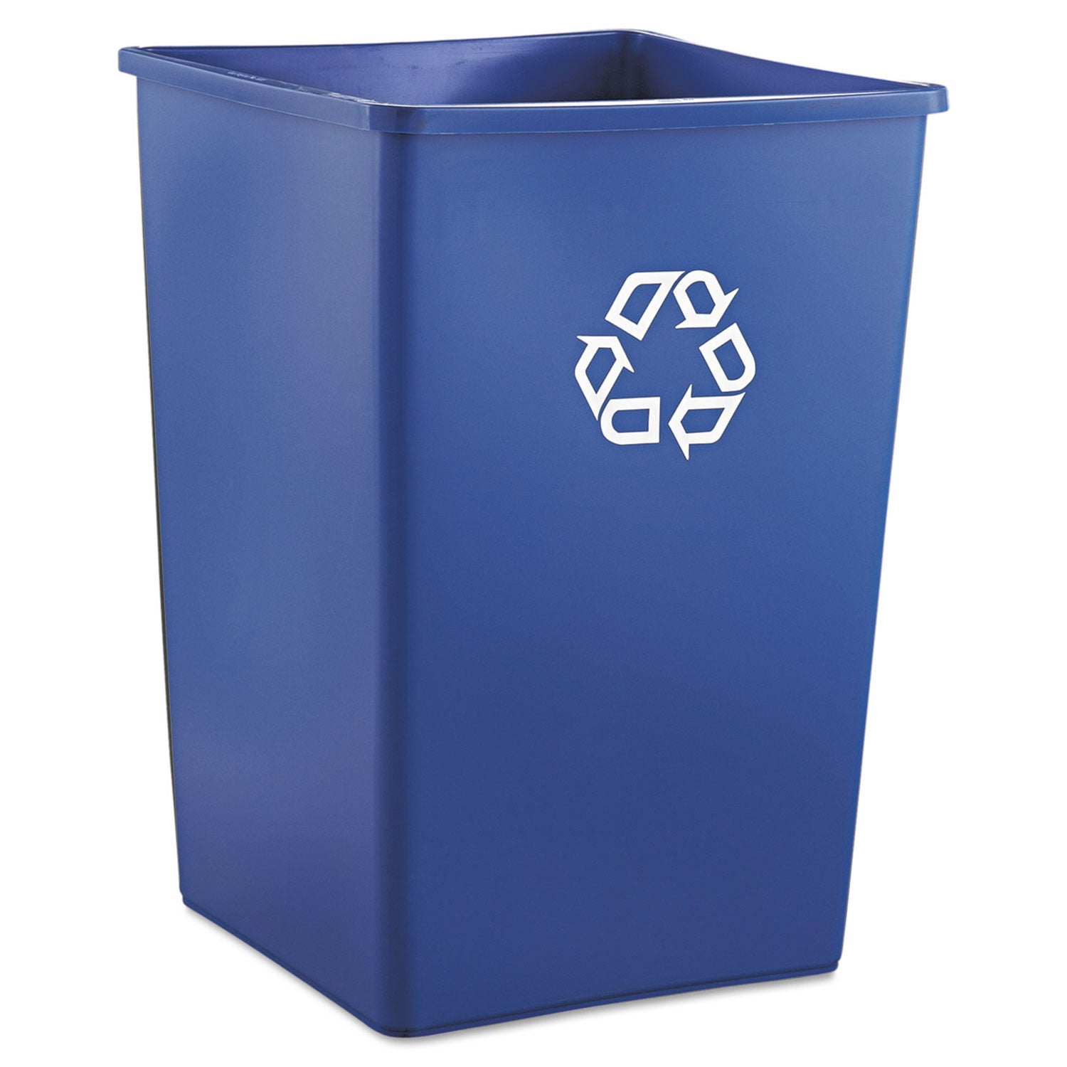 Rubbermaid Commercial Square Recycling Container, 35 gal, Plastic, Blue (395873BLU)