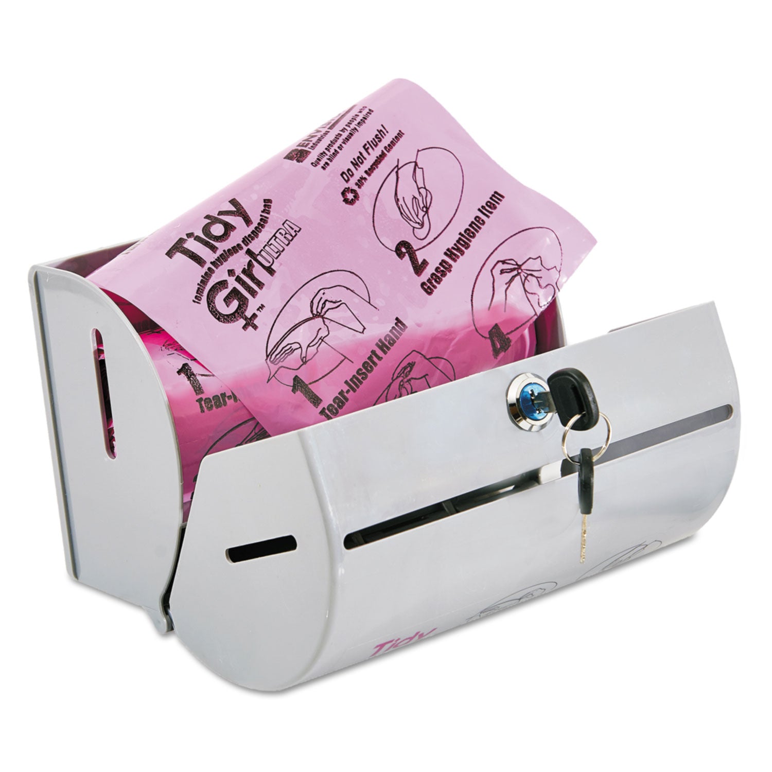 Tidy Girl Plastic Feminine Hygiene Disposal Bag Dispenser, Gray (TGUDPV2)