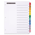 Office Essentials Table 'n Tabs Dividers, 12-Tab, Jan. to Dec., 11 x 8.5, White, Assorted Tabs, 1 Set (11679)