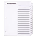 Office Essentials Table 'n Tabs Dividers, 15-Tab, 1 to 15, 11 x 8.5, White, White Tabs, 1 Set (11674)