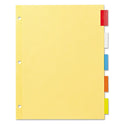 Office Essentials Plastic Insertable Dividers, 5-Tab, 11 x 8.5, Assorted Tabs, 1 Set (11465)
