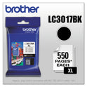 Brother LC3017BK Innobella High-Yield Ink, 550 Page-Yield, Black