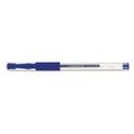 Universal Comfort Grip Gel Pen, Stick, Medium 0.7 mm, Blue Ink, Clear/Blue Barrel, Dozen (39511)