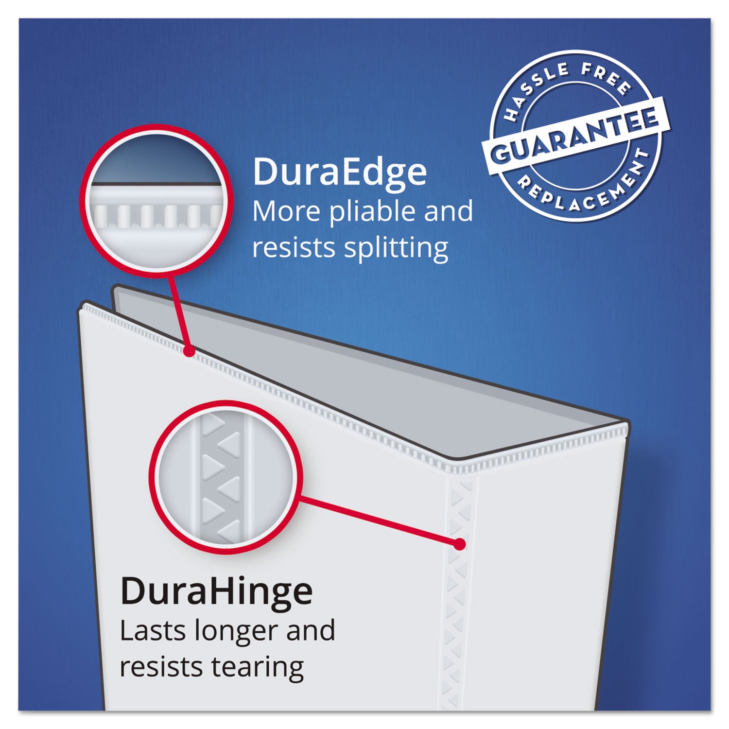 Avery Heavy-Duty Non Stick View Binder with DuraHinge and Slant Rings, 3 Rings, 3" Capacity, 11 x 8.5, Light Blue, (5601) (05601)