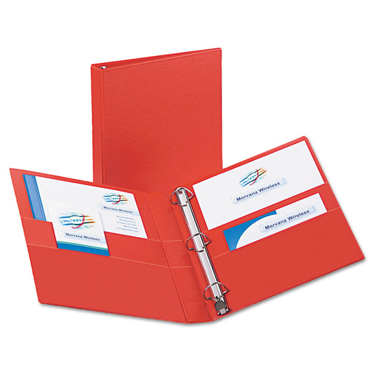 Avery Heavy-Duty Non-View Binder with DuraHinge and One Touch EZD Rings, 3 Rings, 1" Capacity, 11 x 8.5, Red (79589)