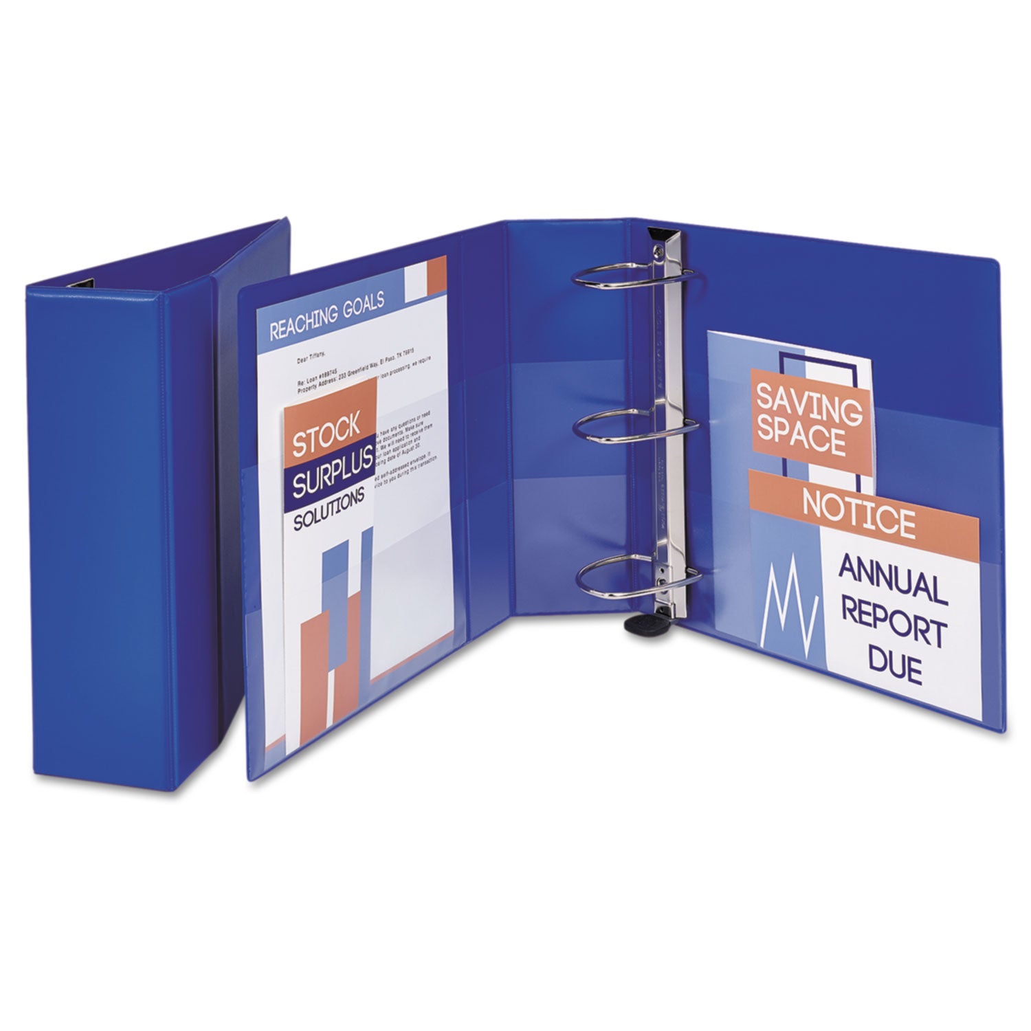 Avery Heavy-Duty Non-View Binder with DuraHinge and Locking One Touch EZD Rings, 3 Rings, 4" Capacity, 11 x 8.5, Blue (79884)