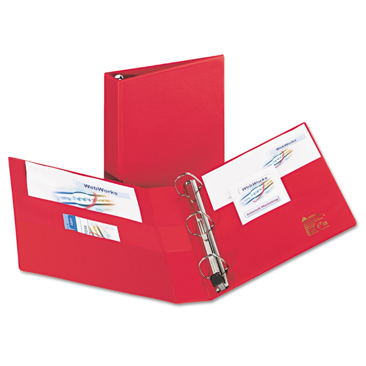 Avery Heavy-Duty Non-View Binder with DuraHinge and One Touch EZD Rings, 3 Rings, 1.5" Capacity, 11 x 8.5, Red (79585)