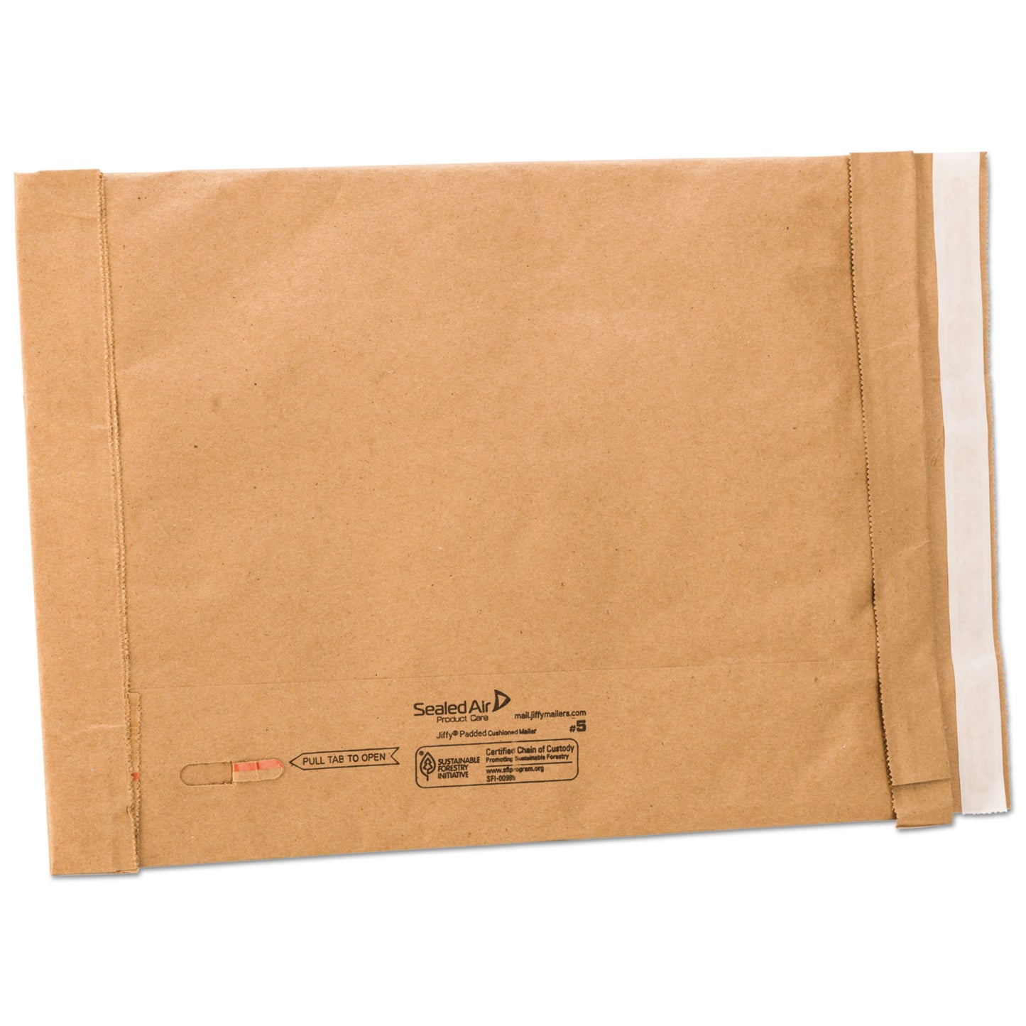 Sealed Air Jiffy Padded Mailer, #5, Paper Padding, Self-Adhesive Closure, 10.5 x 16, Natural Kraft, 25/Carton (65179)