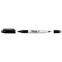 Sharpie Twin-Tip Permanent Marker, Extra-Fine/Fine Bullet Tips, Black, Dozen (32001B)