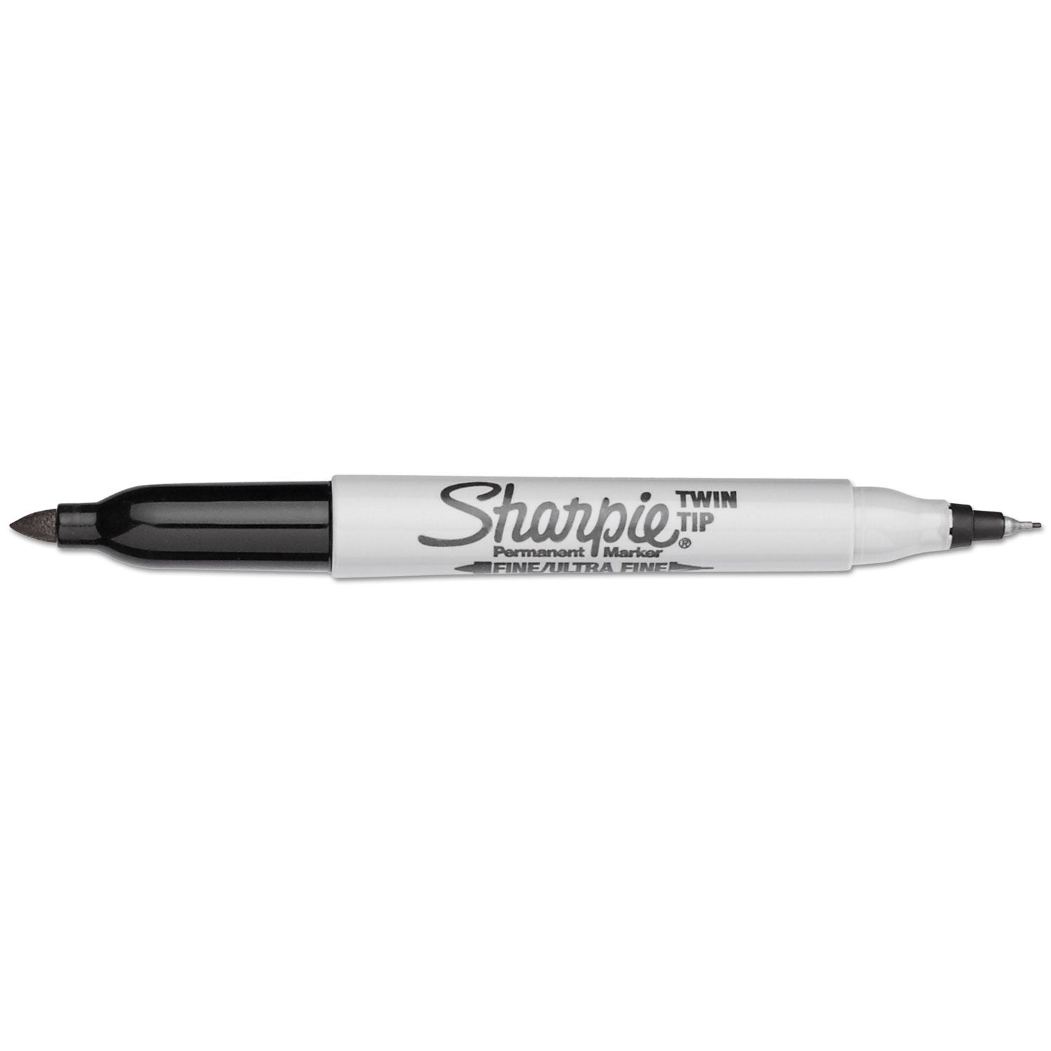 Sharpie Twin-Tip Permanent Marker, Extra-Fine/Fine Bullet Tips, Black, Dozen (32001B)