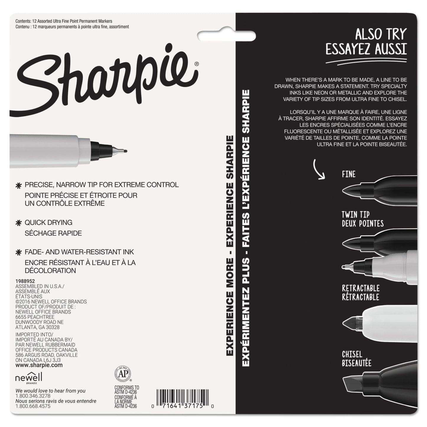 Sharpie Ultra Fine Tip Permanent Marker, Ultra-Fine Needle Tip, Assorted Colors, Dozen (37175PP)