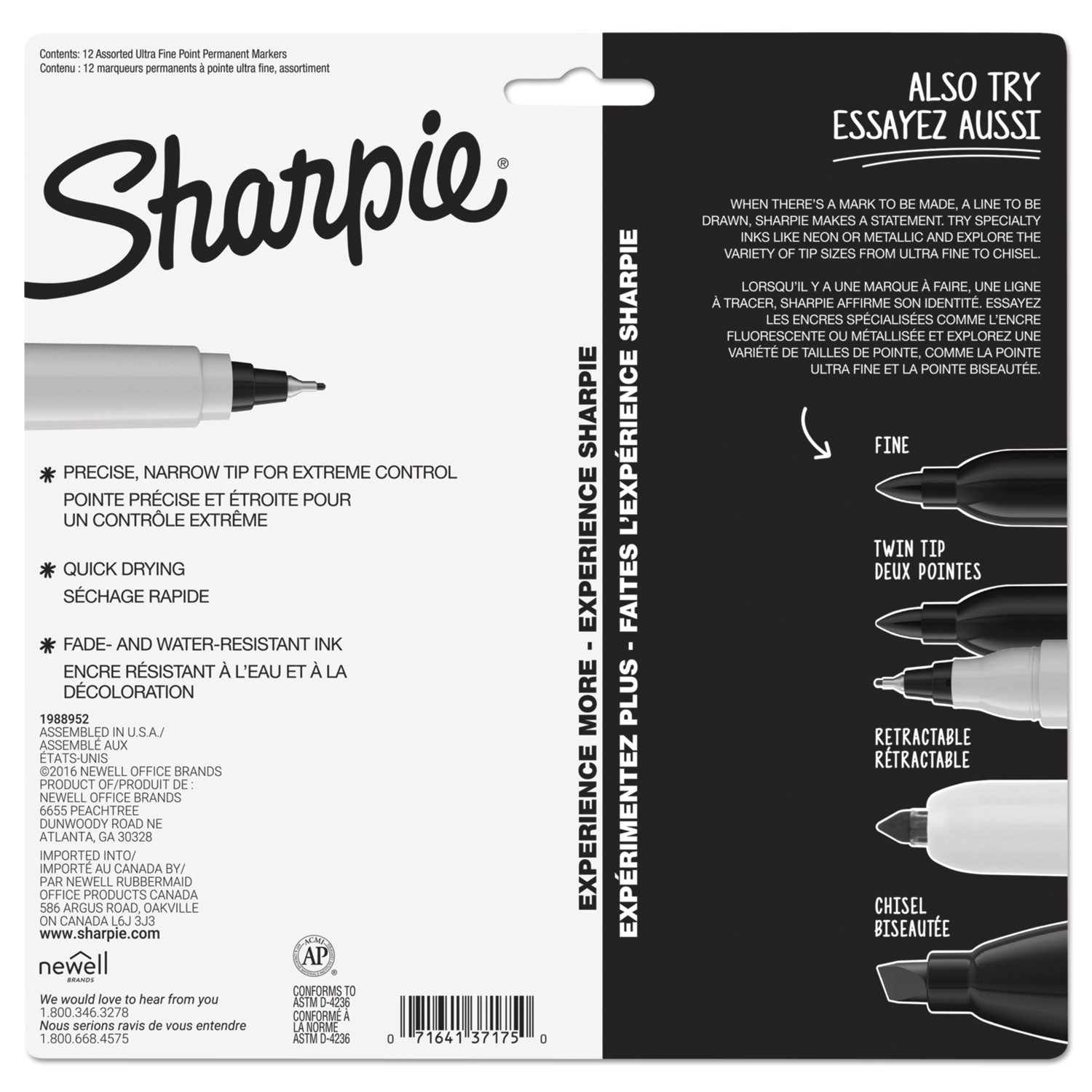 Sharpie Ultra Fine Tip Permanent Marker, Ultra-Fine Needle Tip, Assorted Colors, Dozen (37175PP)