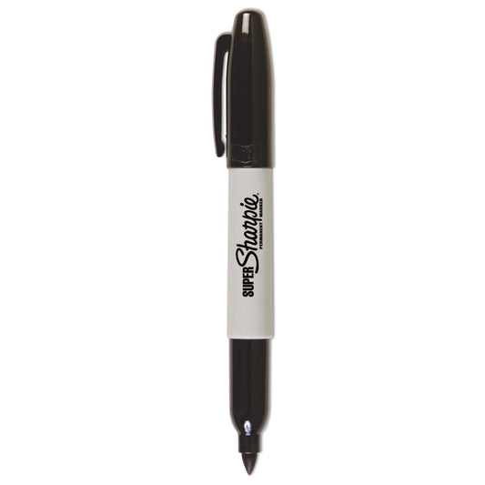 Sharpie Super Permanent Marker, Fine Bullet Tip, Black, Dozen (33001)
