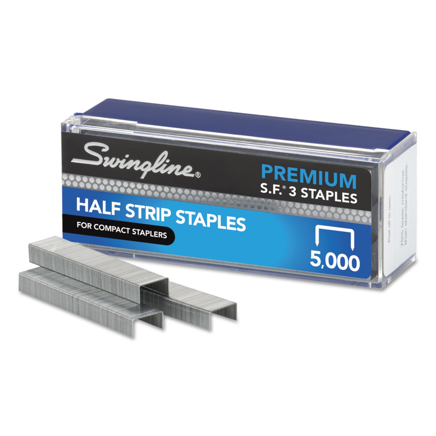 Swingline S.F. 3 Premium Staples, 0.25" Leg, 0.5" Crown, Steel, 5,000/Box (35440)