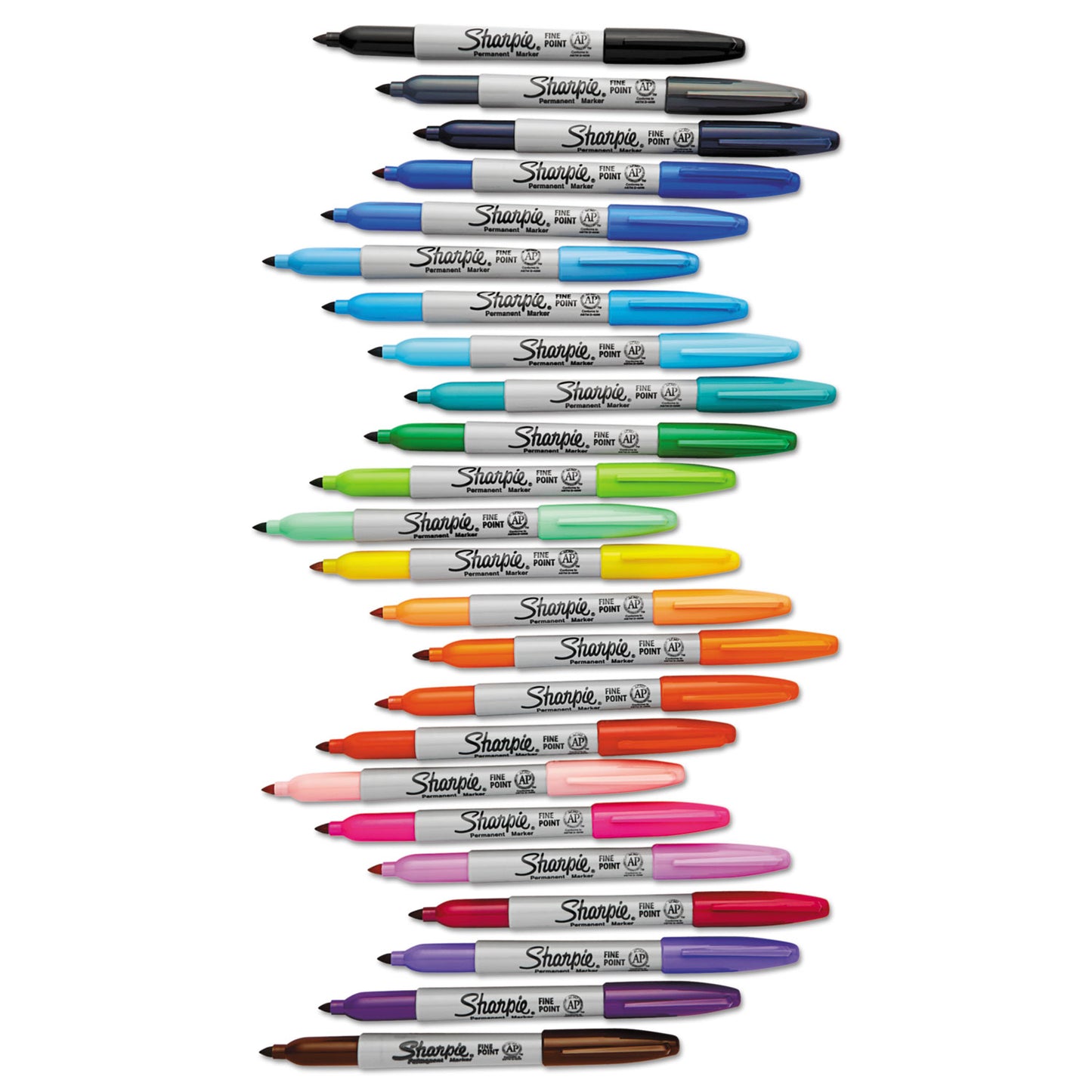 Sharpie Fine Tip Permanent Marker, Fine Bullet Tip, Assorted Colors, 24/Pack (1927350)